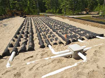 Drain field installation.